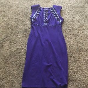 Purple Dress with Braided Leather detailing Size M